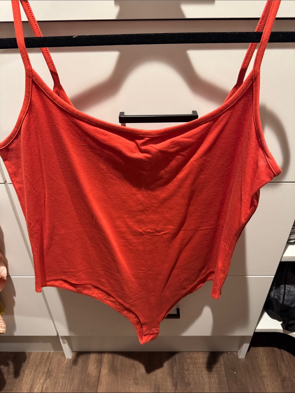 Forever 21 Orange Scoop Neck Spaghetti Strap Bodysuit